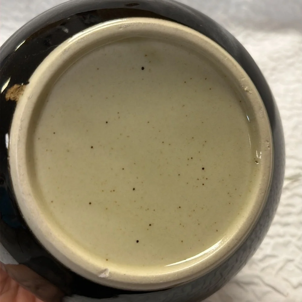 Vintage Floral Ceramic Teapot with Wicker Handle